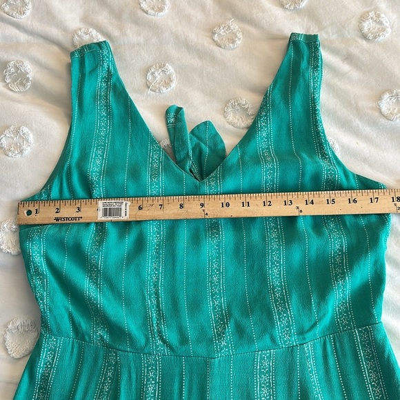 Lulus Alava Green Striped Sleeveless Tie-Back Culotte Jumpsuit large L - Picture 10 of 10